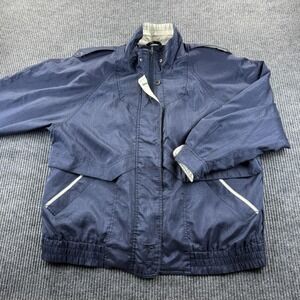 Cyclone Jacket Mens Large Blue Windbreaker Bomber Polyester Zip Pockets